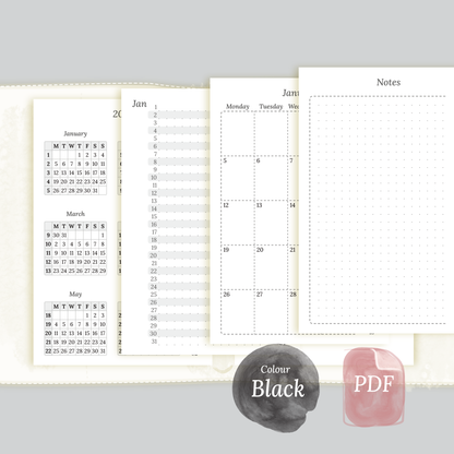 Bundle | Year at a glance, future log & monthly - Pocket