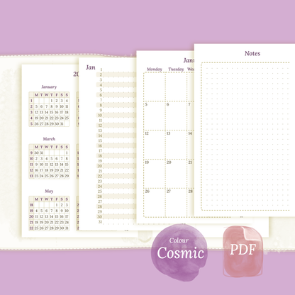 Bundle | Year at a glance, future log & monthly - Pocket