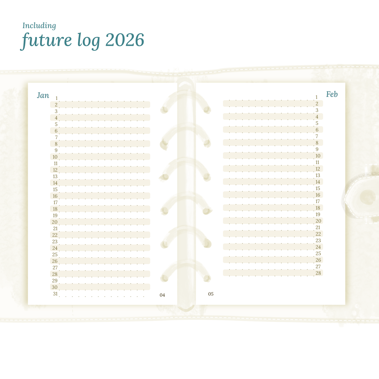 Bundle | Year at a glance, future log & monthly - Pocket