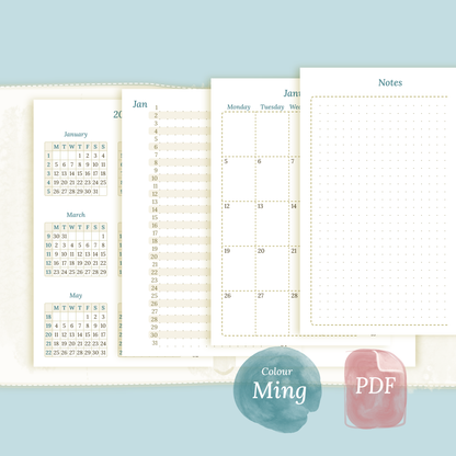 Bundle | Year at a glance, future log & monthly - Pocket