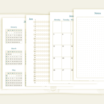 Bundle | Year at a glance, future log & monthly - Pocket