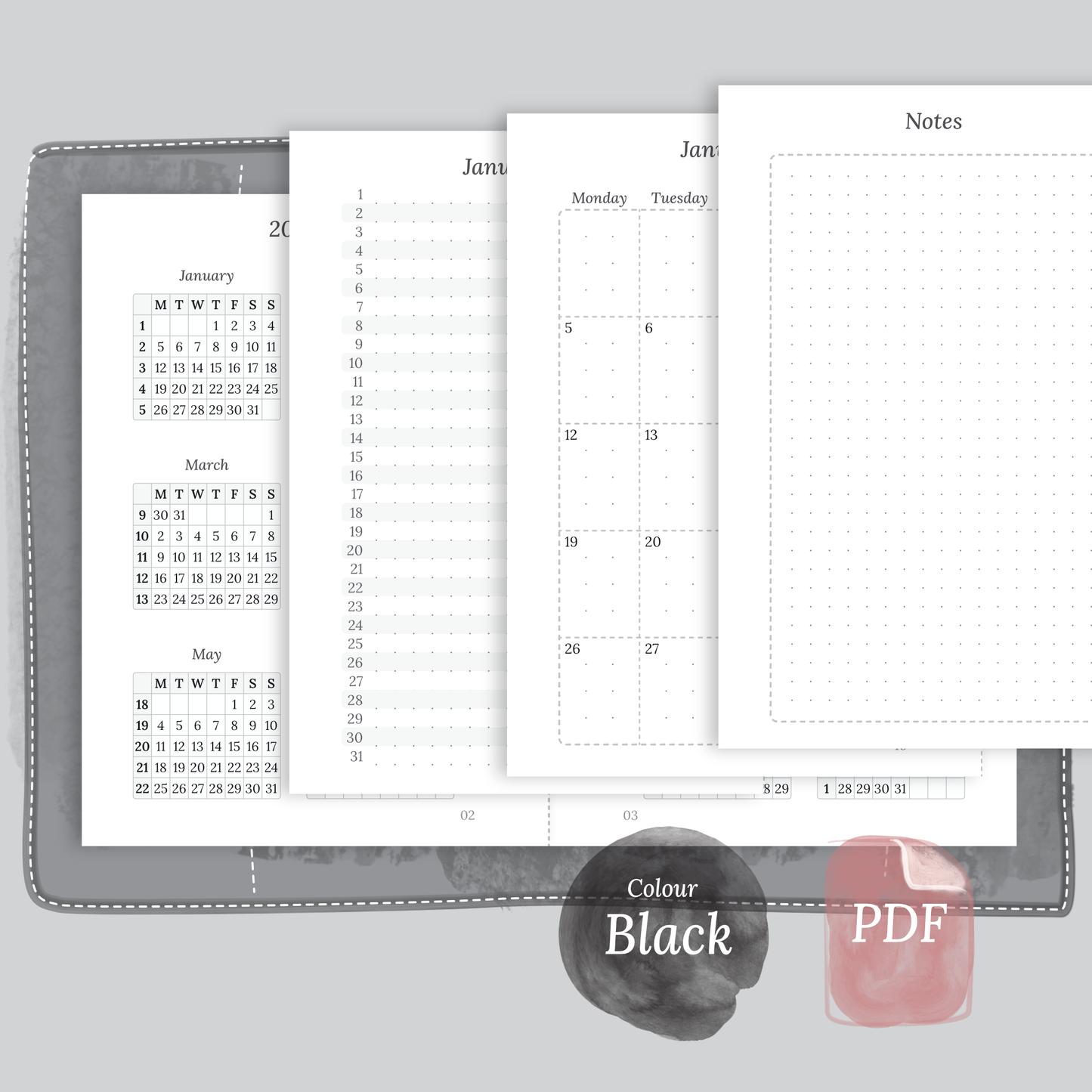 Bundle | Year at a glance, future log & monthly - TN Passport