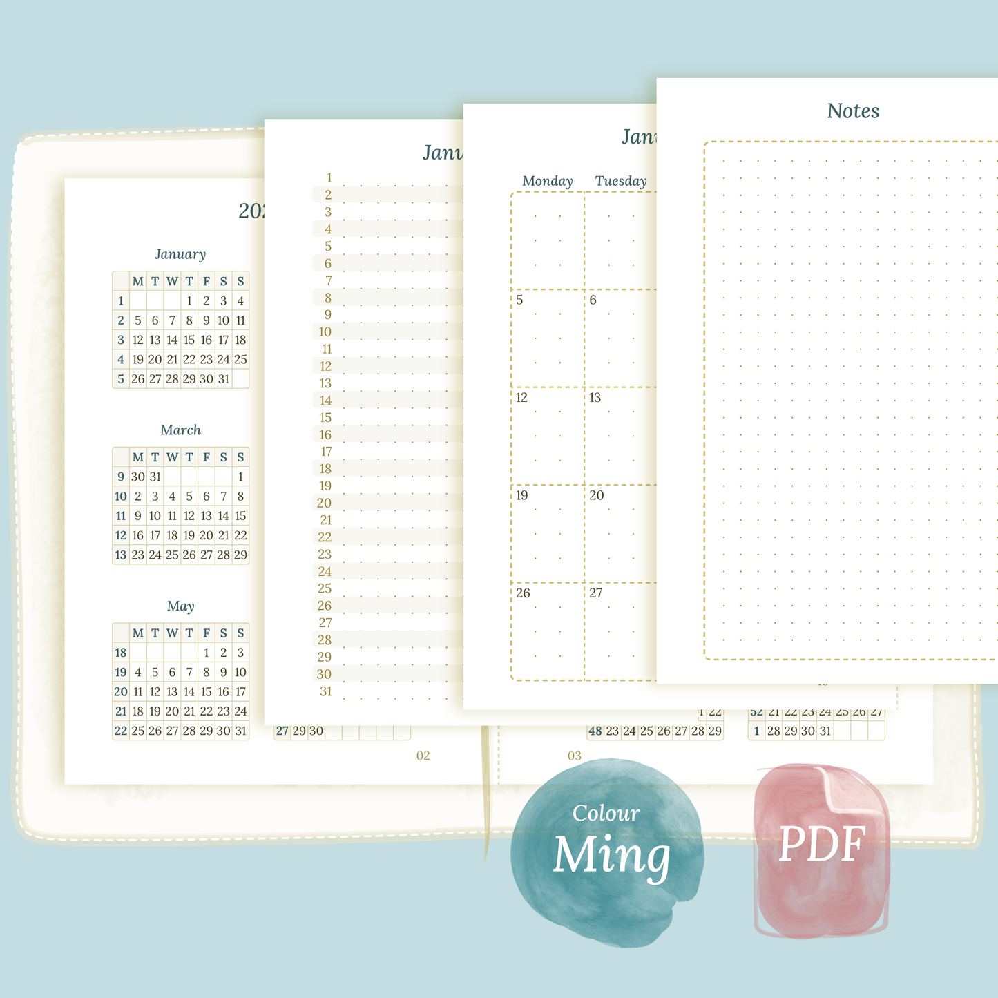 Bundle | Year at a glance, future log & monthly - TN Passport
