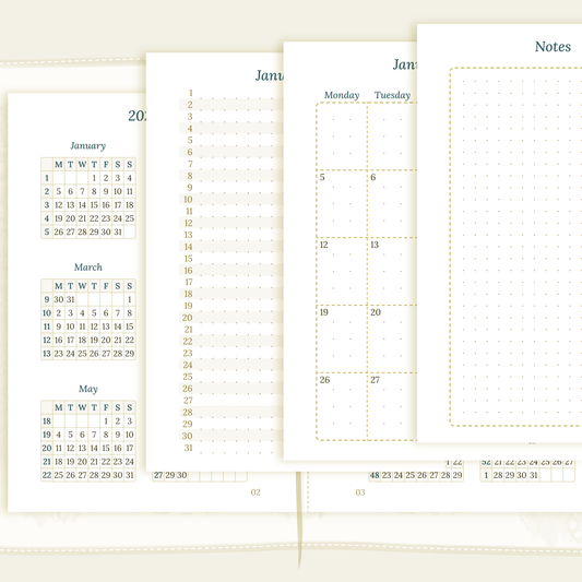 Bundle | Year at a glance, future log & monthly - TN Passport