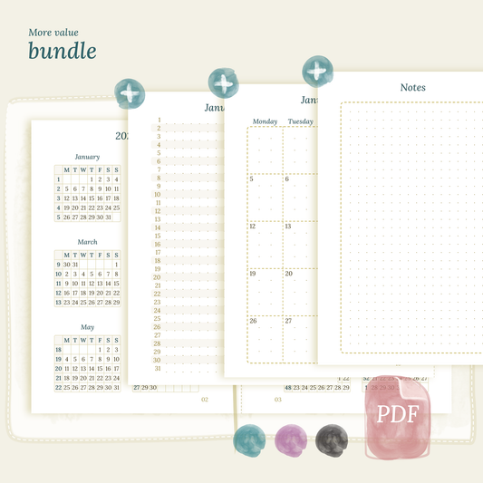 Bundle | Year at a glance, future log & monthly - TN Passport