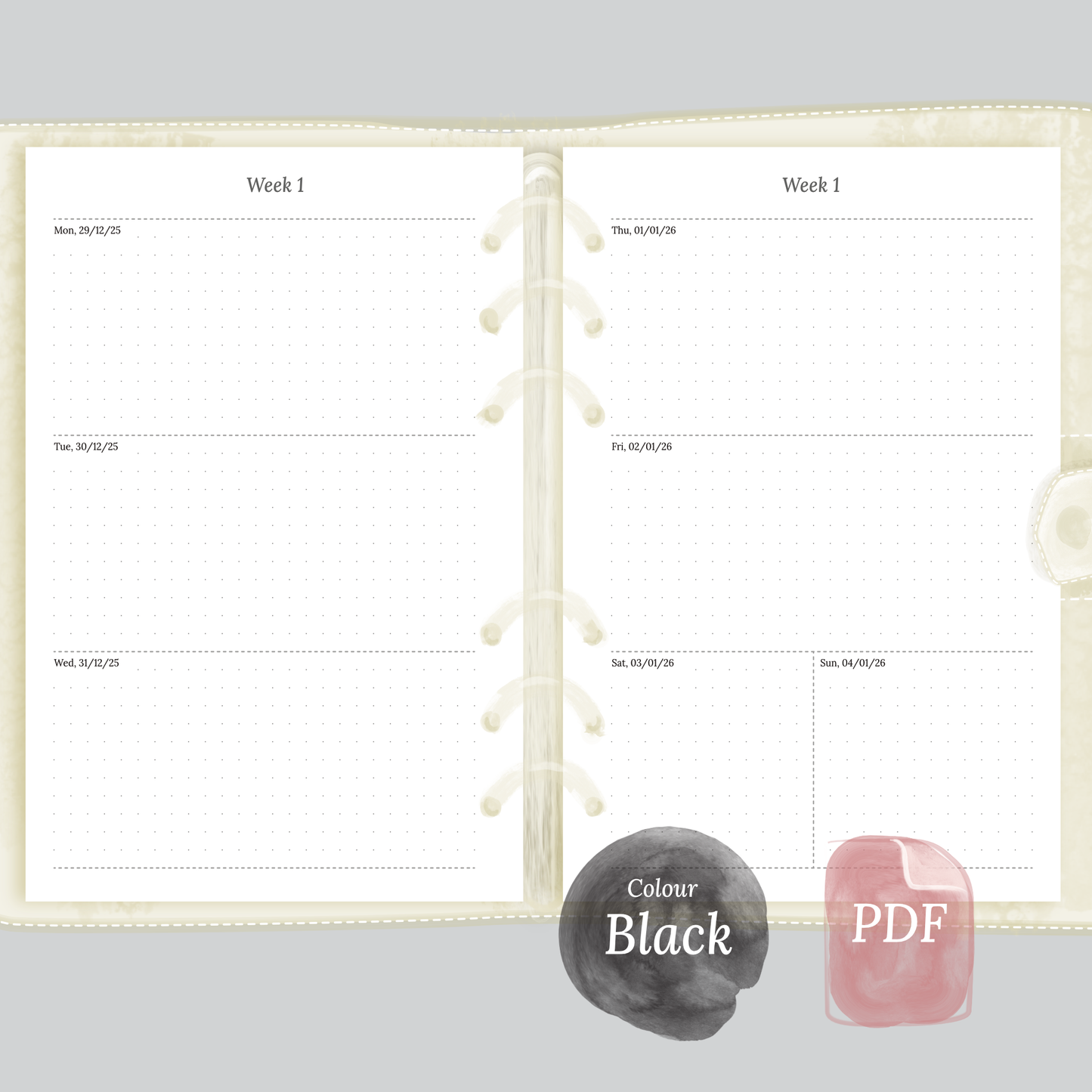 W2P | Week on 2 pages - A5