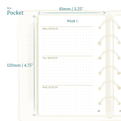 W2P | Week on 2 pages planner - Pocket