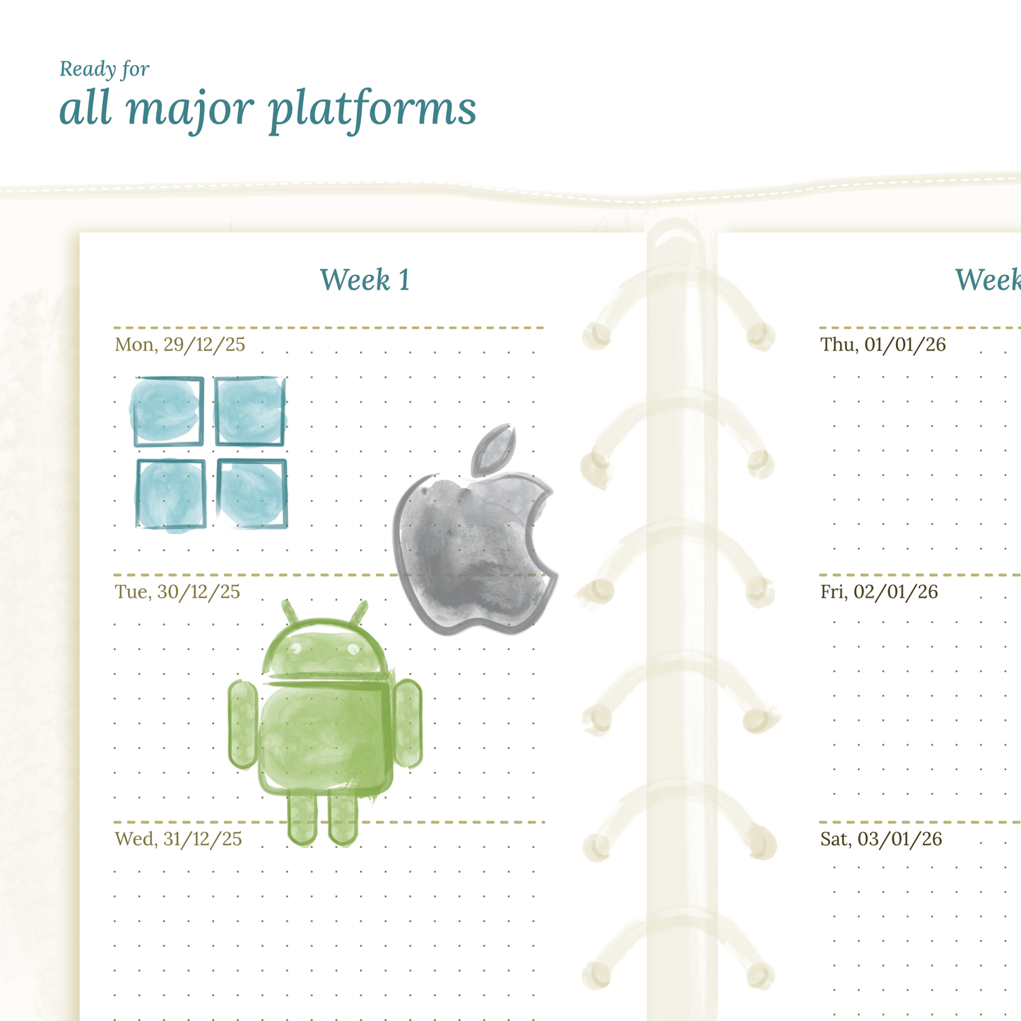W2P | Week on 2 pages planner - Pocket