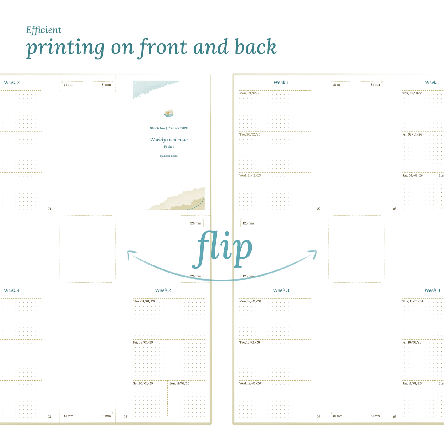 W2P | Week on 2 pages planner - Pocket