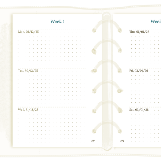 W2P | Week on 2 pages planner - Pocket
